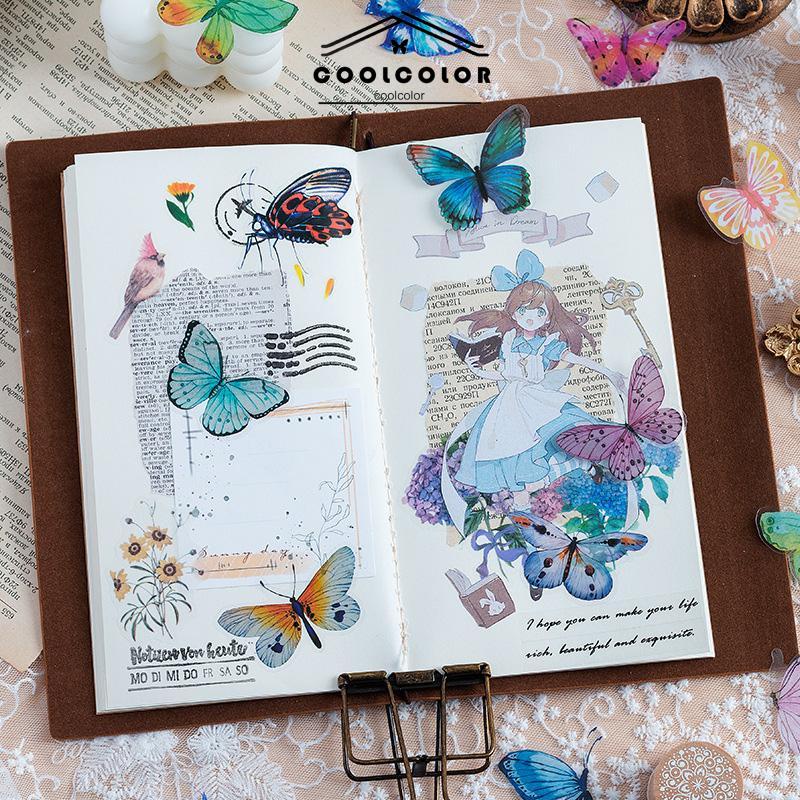 COD❤️Ragam Seri Kupu-kupu  Stiker Scrapbook DIY  PVC Tahan Air Lucu  Stiker Anak-anak- cl