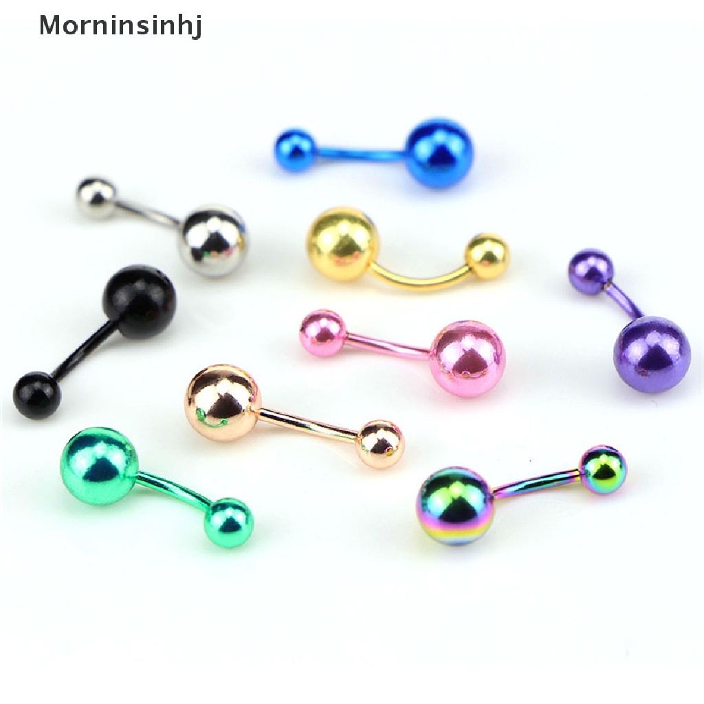 Mornin 9PCS/Bag Bola Belly Button Bar Cincin Pusar Barbel Tubuh Wanita Perhiasan id