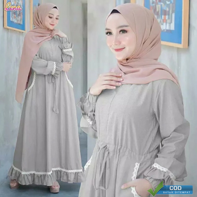 Terbaru Gamis HANIN Dress Muslim Baju Baju Terusan Wanita Gamis Casual