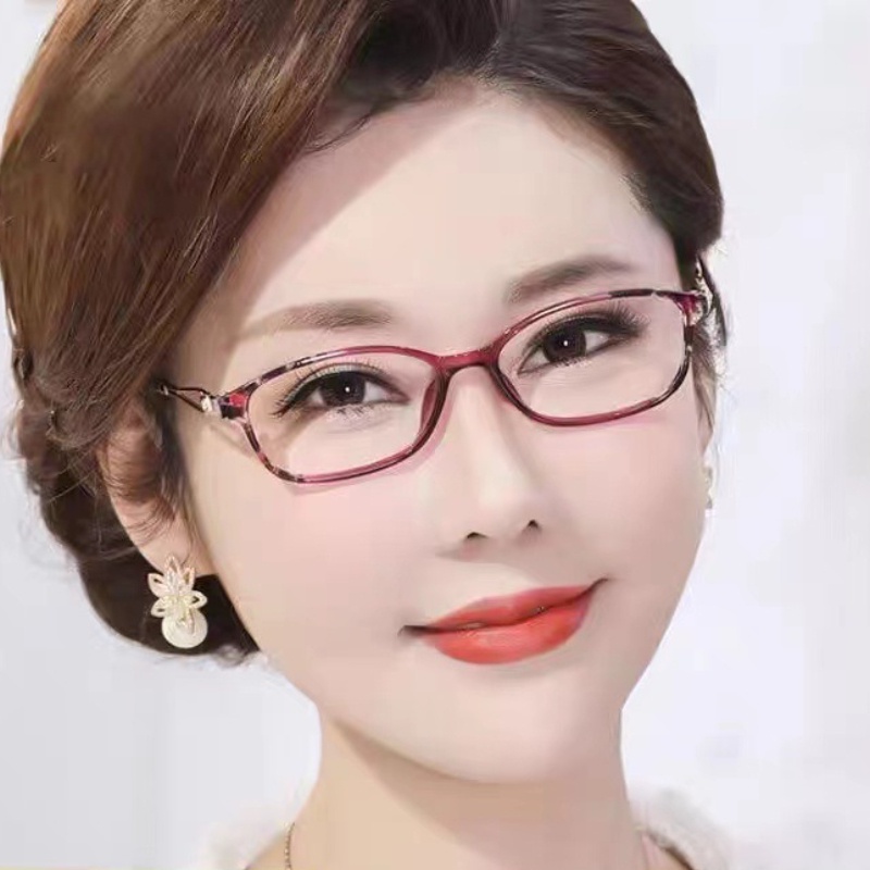 (YUZHU) Kacamata Baca Bingkai Oval Gaya Klasik New Fashion Anti Blue Light Eyeglasses Untuk Wanita