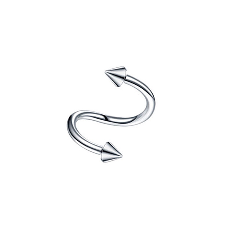 [AYBx] Baju Kaos Distro Pria Wanita Lengan Pendek S-shaped Nose Hoop Ring Stainless Steel Buatan Bibir Telinga Hidung Septum Cincin Tindik Klip Alis