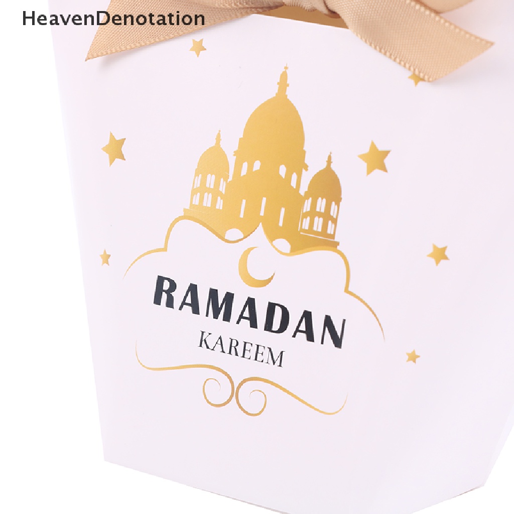 [HeavenDenotation] 10pcs Eid Mubarak Gift Box Ramadan Kareem Candy Bags Dekorasi Festival Islami HDV