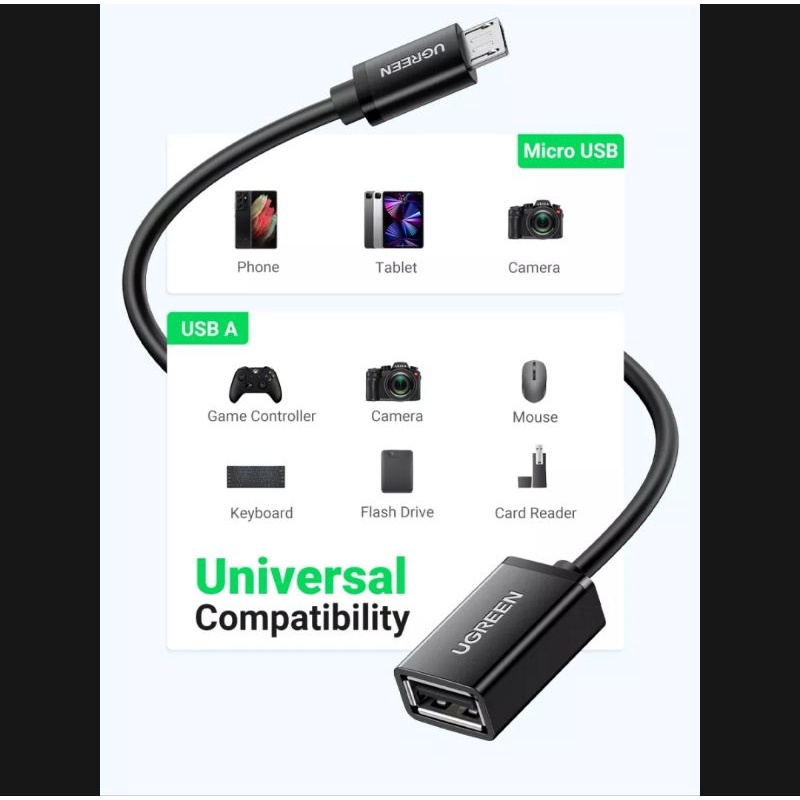 Ugreen Micro Usb OTG Cable On The Go Adapter - 12Cm