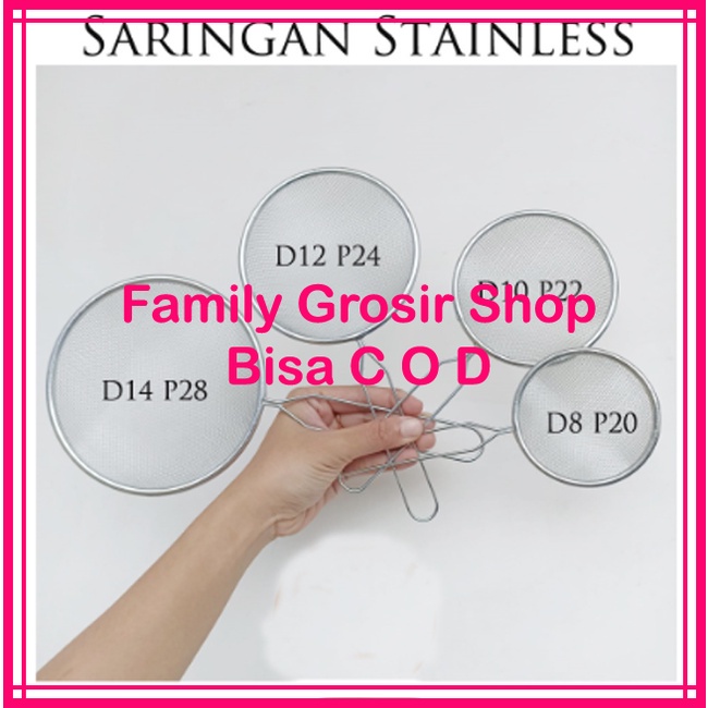 Saringan Stainless Diameter 8cm/10cm/12cm/14cm | Saringan Minyak | Saringan Teh