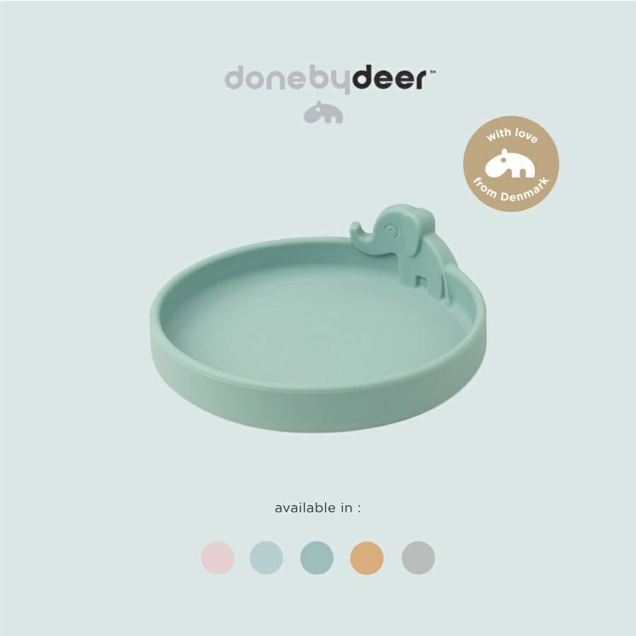 Done By Deer Peekaboo plate Elphee Blue - Piring Anak