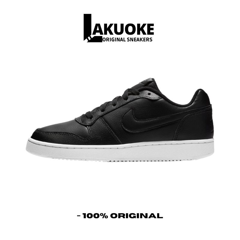 Sepatu Nike Ebernon Low Black White Original