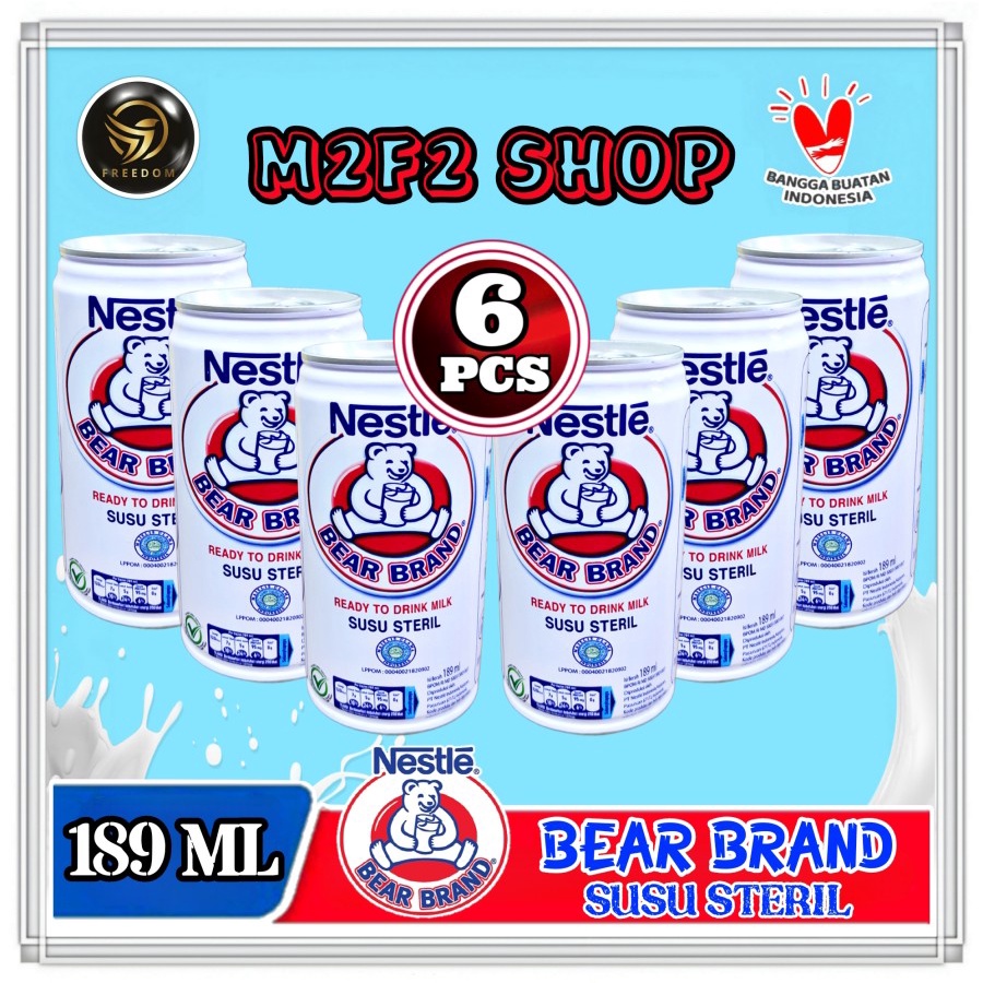 

Susu Sterilisasi Bear Brand | Beruang Original Kaleng - 189 ml (Kemasan 6 Pcs)