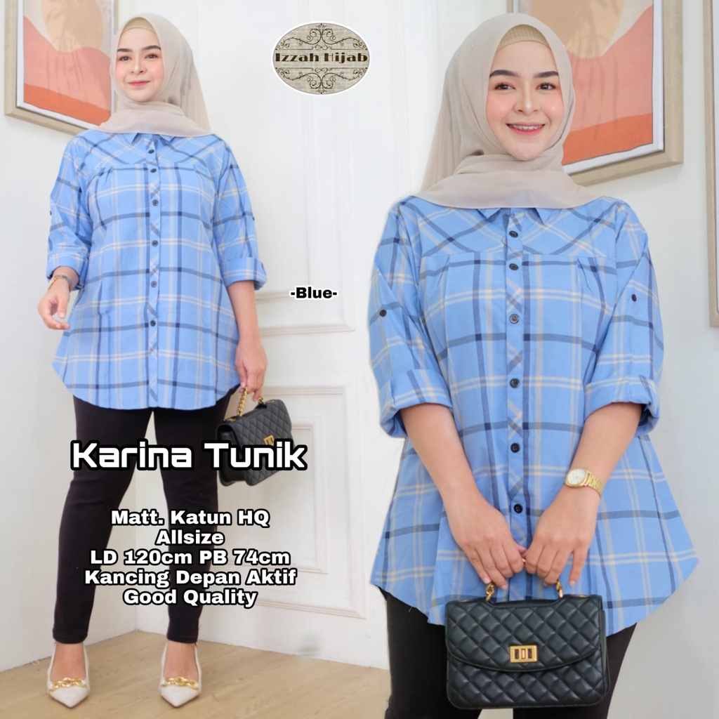 Baju Kotak-Kotak Wanita Jumbo Ukuran LD 120 (Besar)