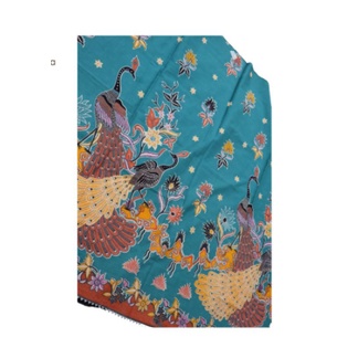 COD Kain Batik Meteran / Handprinted Batik / Motif Burung Merak / Hijau Mint