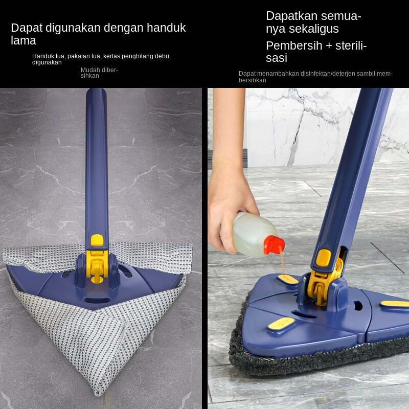 【COD】Putar Lantai Segitiga / Artifak Pembersihan Mop /Microfiber Triangle Mop / MOP Squeeze Otomatis / Sikat Pembersih Jahitan kamar Mandi / Segitiga Microfiber Mop