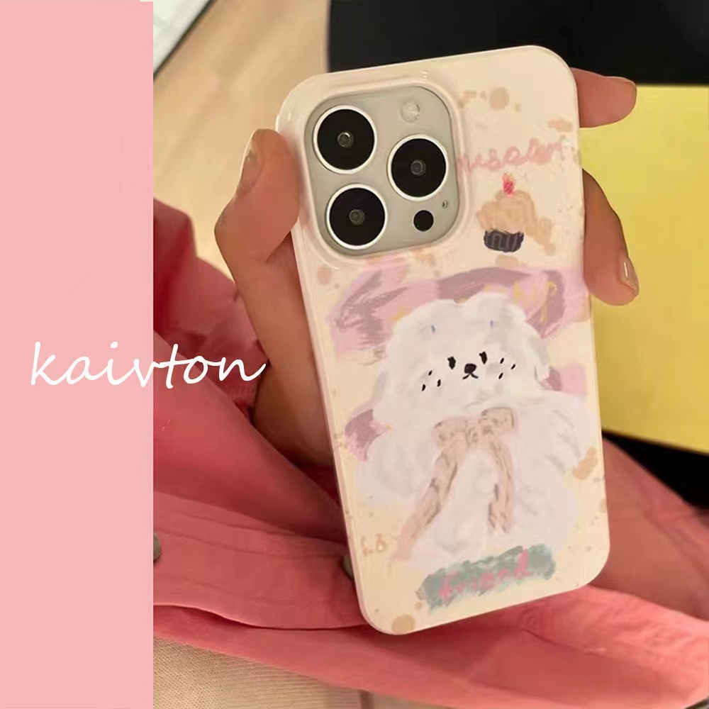 Ins Pola Anjing Cocok Untuk Iphone14 14pro 14plus 13 13pro 13prm iPhone 11 7Plus 8Plus Xr XS 13 12 Pro Max Empat Sudut Casing Ponsel Tahan Guncangan