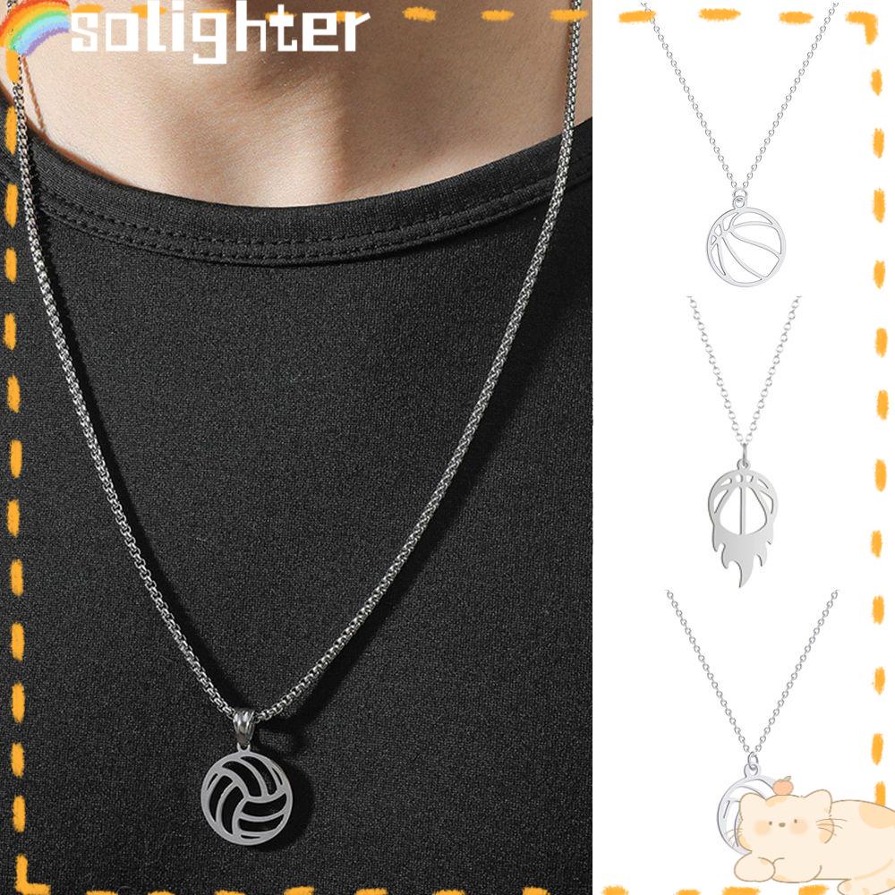 Solighter Bola Kalung Aksesoris Pakaian Kepribadian Wanita Pria Hip Hop Choker