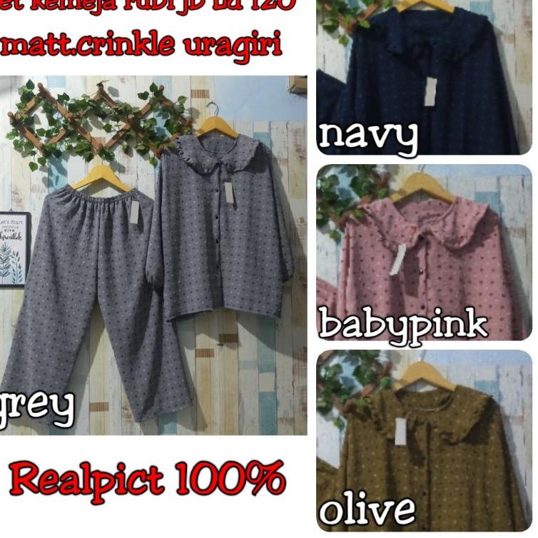 Siap Kirim LD 120 SETCEL RUBIAH JUMBO CRINKLE AIRFLOW URAGIRI/SETELAN RUBIAH JUMBO/SETCEL CRINKLE JU