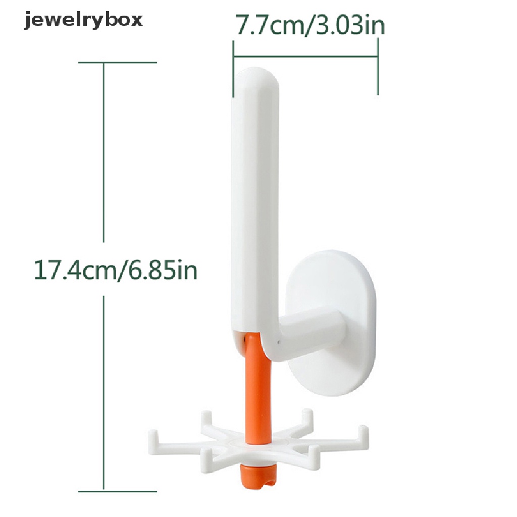 [jewelrybox] Rotag Hooks Aksesoris Dapur Dapat Diputar 360derajat Rak Penyimpanan Gantungan Rumah Tangga Kamar Mandi Dinding Dipasang Kunci Kait Organizer Butik