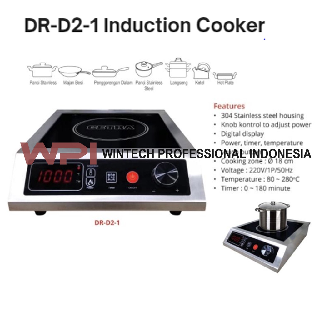 Getra DR-D2-1 Induction Cooker / Kompor Induksi Elektrik Komersial