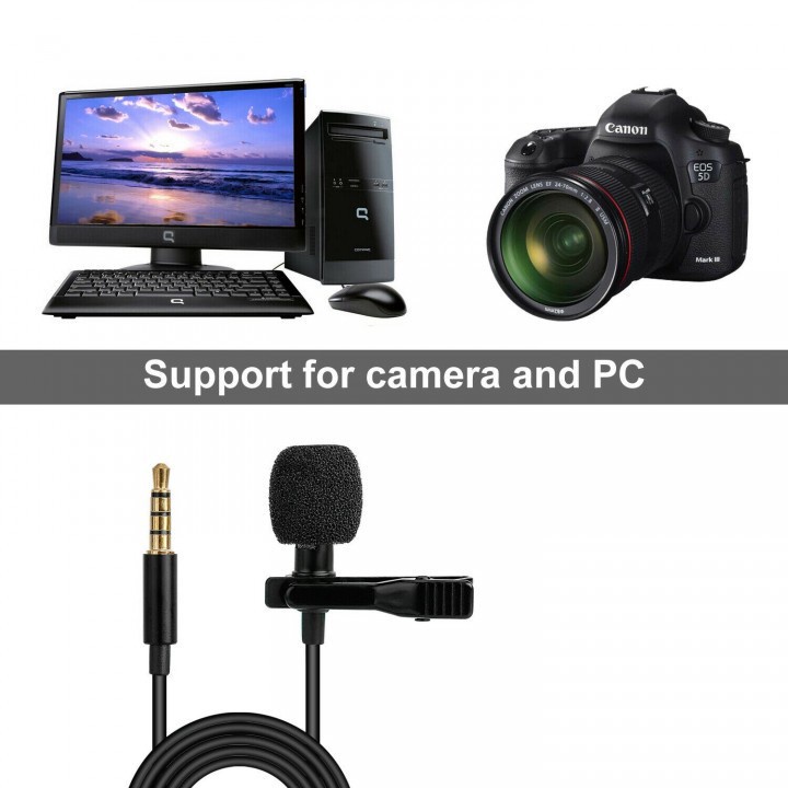 868 GL-119 - Lavalier Microphone for AUX 3.5mm Audio Port - 1.5M Length
