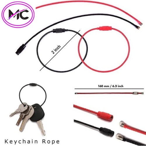 Tali Gantungan Kunci Besi Carabiner Tali Gantungan Outdoor Survival Tali Penggantung Serbaguna Kuat Kabel Ties Stainless Anti Karat Wire Rope Keys Hanging