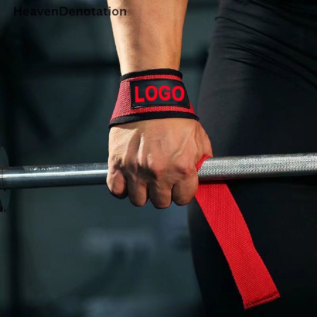[HeavenDenotation] Weight lifg Wrist straps Fitness Bodybuilding Training Gym CrossFit lifg straps Dengan Non Slip Flex Gel Grip HDV