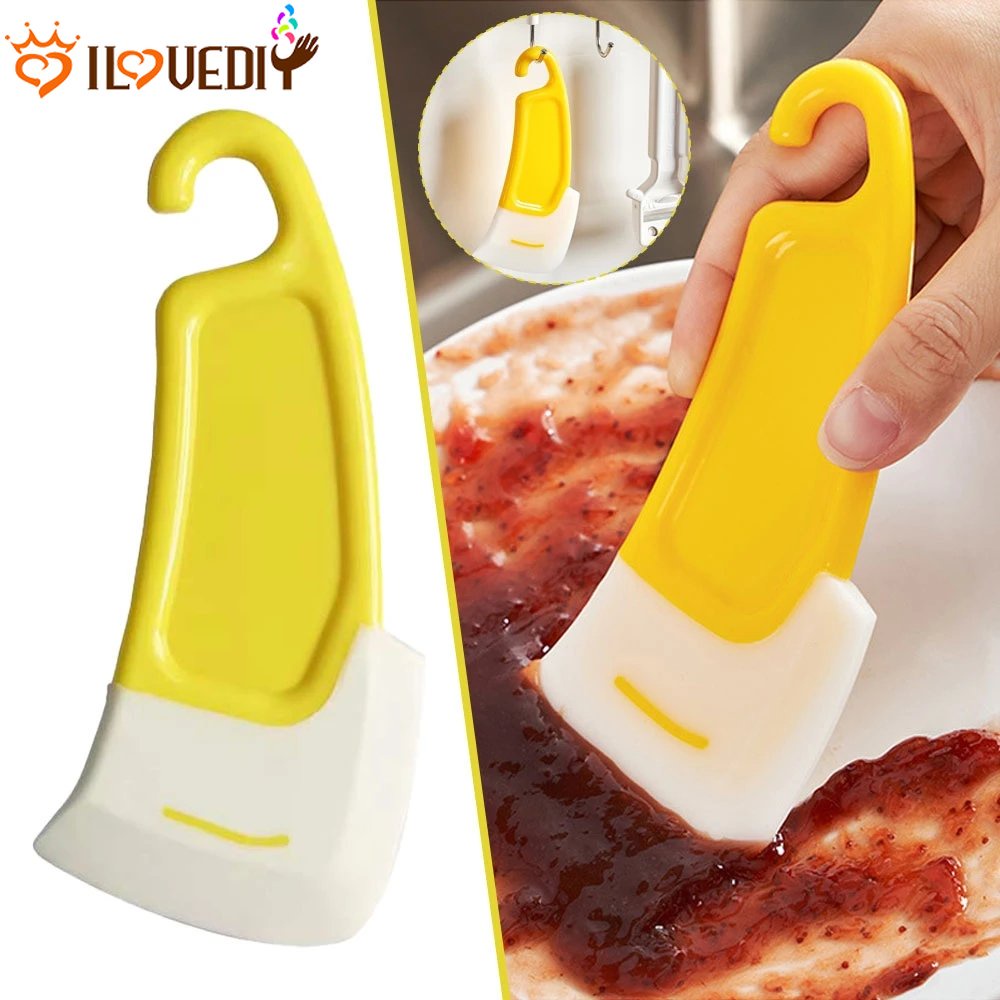 Clean Spatula Silicone Kitchen Panci Wajan Piring Gemuk Tahan Panas Pembersih Fleksibel Scraper Pembersih Panci Rumah Tangga Scraper Pan Karet Cleaning Spatula Alat Pembersih Panci