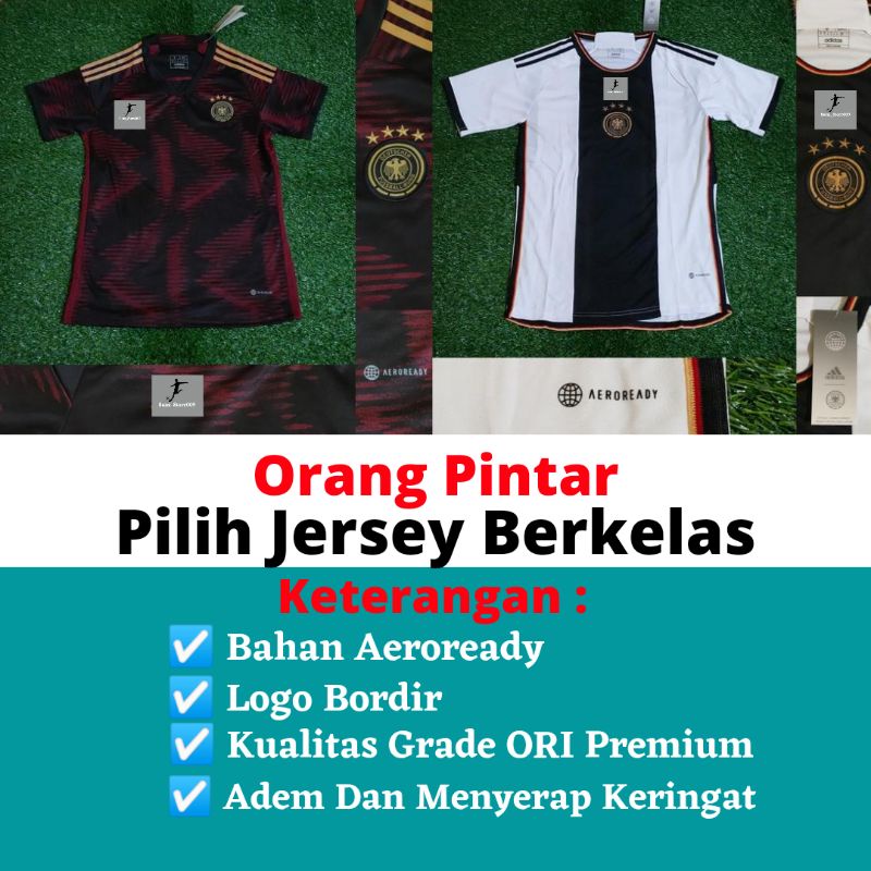 Jersey Jerman Piala Dunia 2022 Grade Ori Import Baju Sepak Bola Pria Dewasa