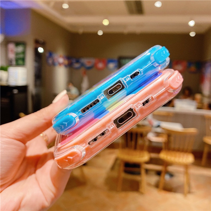 IPHONE Casing Ponsel 3-in-1 Dream Kaca Pelangi Serbaguna Fashion Untuk Iphone14 13 12 11 X XS Max XR 78 Plus Penutup Belakang Jatuh Dan Tahan Guncangan