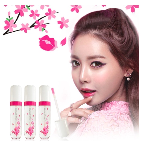 Lip Crystal Cherry Blossom Merubah Warna Change Color Bibir Sekali Oles ,Menjaga Kelembapan Bibir , Bibir Berkilau Cerah Pink Warna