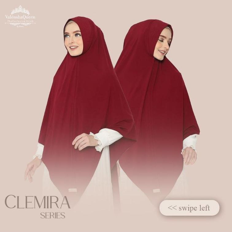 TERBAIK KHIMAR CLEMIRA SIZE XL JUMBO ORIGINAL VALENSHA QUEEN HIJAB BAHAN JERSEY KOREA SUPER PREMIUM/