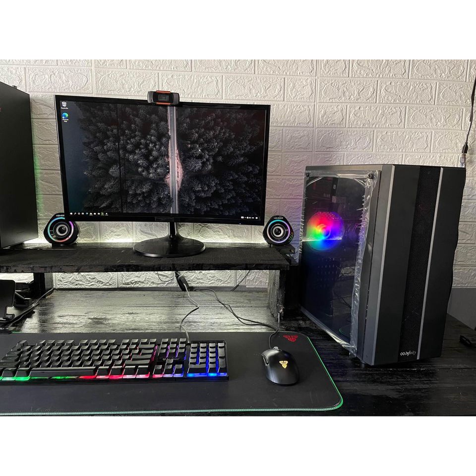 PC CPU GAMING FULLSET Intel QuadCore ram 8GB curved 24&quot; Lancar Editing Rendering