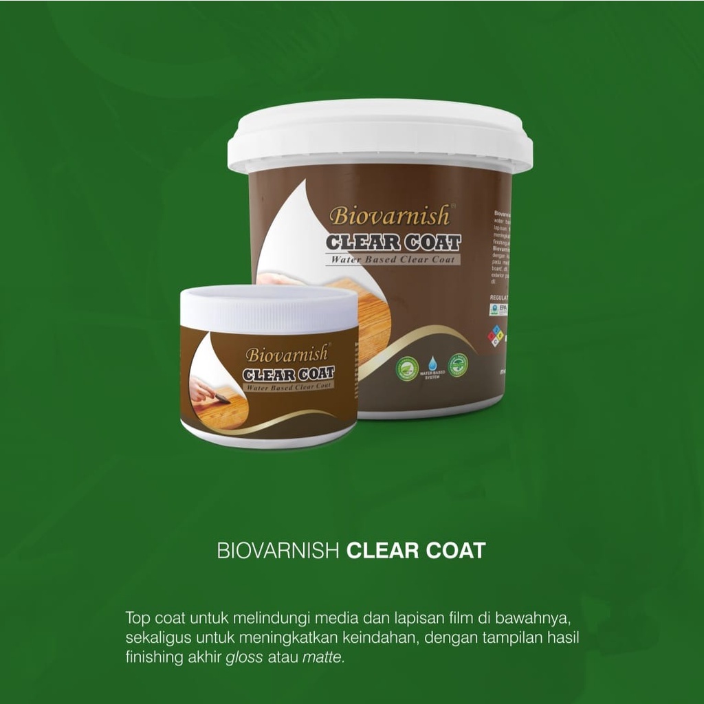 Pernis Kayu Kecil Top Coat Waterbased | Biovarnish Clear Coat Gloss dan Matte/Doff 400gr