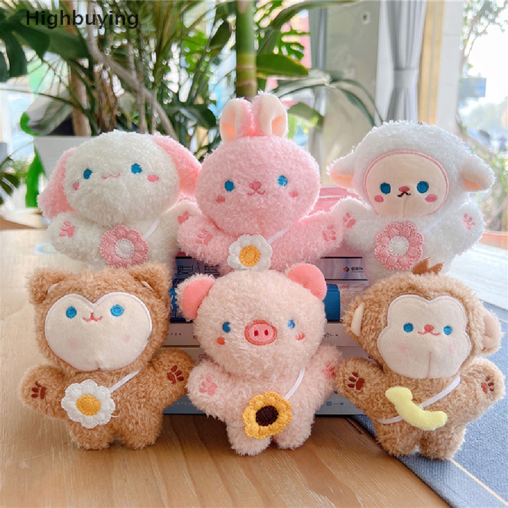 Hbid Lucu Kartun Hewan Plush Doll Gantungan Kunci Boneka Boneka Plush Mainan Gantungan Kunci Keychain Cute Ladies Bag Pria Car Key Ring Tas Siswa Koper Liontin Glory