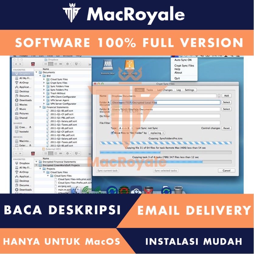 [MacOS] Crypt Sync Files Full Version Lifetime Full Garansi