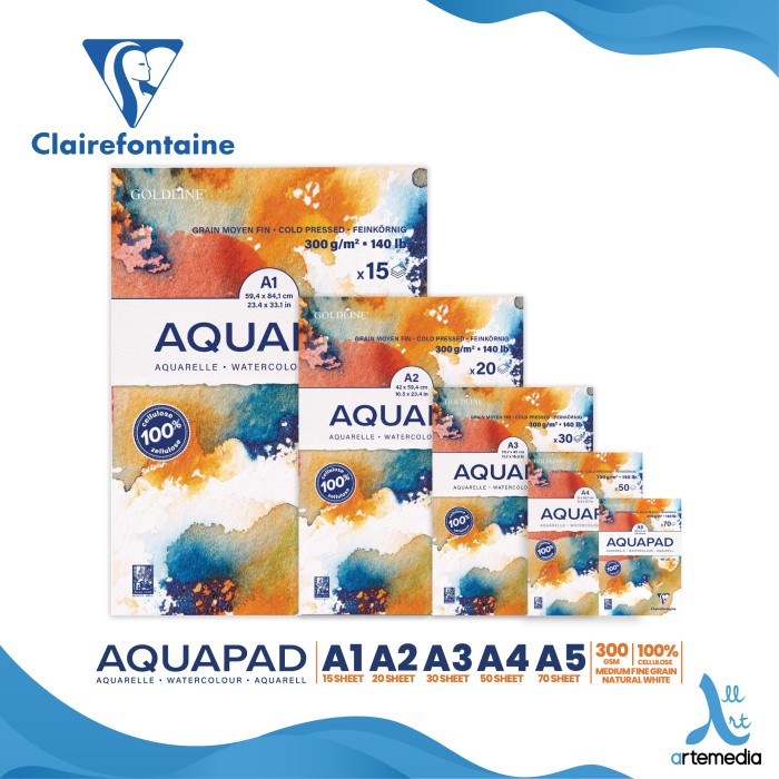

Scetch Kertas Cat Air Clairefontaine Goldline Aquapad Watercolor Paper Pad