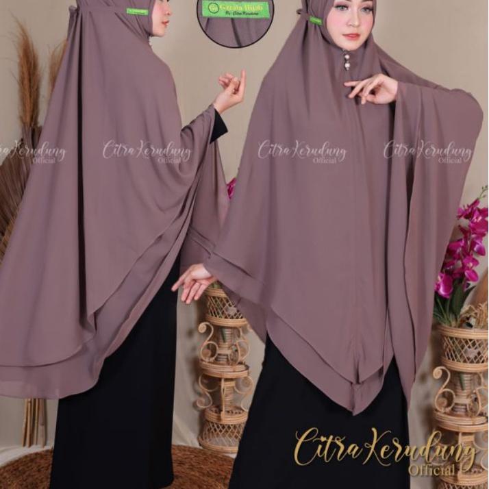 ☂ Hijab/Kerudung/Khimar Tali Syar'i Jumbo Model Pinguin 2 Layer ☜