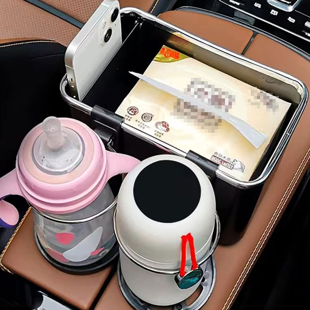 &lt; M.A &gt;  Tempat Tissue Mobil Serbaguna Kotak Penyimpanan Botol Minum Multifungsi Dengan 2 Cup Holder Storage Box Car