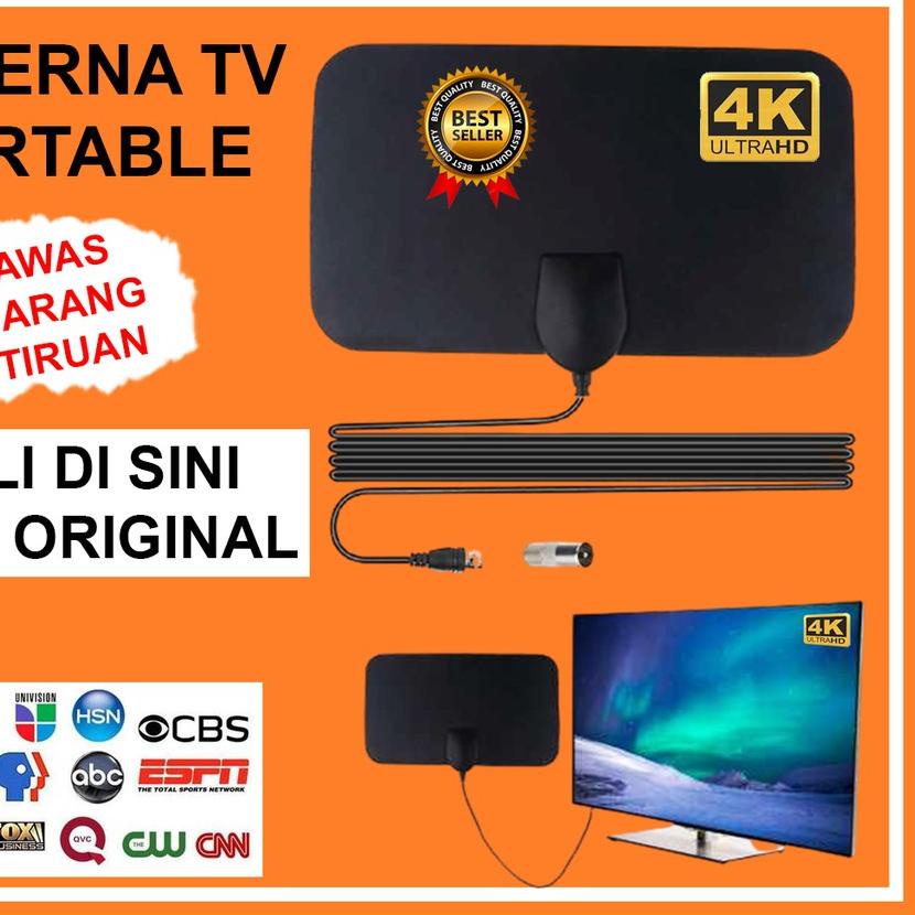 ▼ Antena TV Digital Indoor Led Dalam Ruangan Rumah Portable Antenna Penguat Sinyal TV B81 ✲