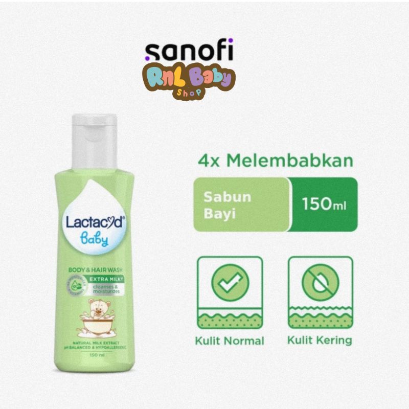 Lactacyd Baby Extra Milky 150 ml - Sabun Cair Bayi Untuk Menjaga Kelembaban Kulit