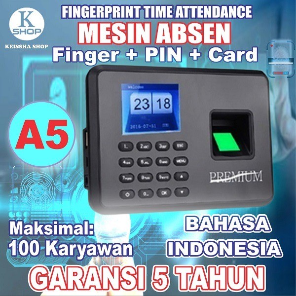 

[[JNT COD]] MESIN ABSENSI / A5 / FINGER PRINT / FINGERPRINT / SIDIK JARI