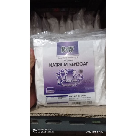 

Natrium Benzoat/Pengawet makanan dan minumam R&W Rajawali 250gr Natrium Benzoat