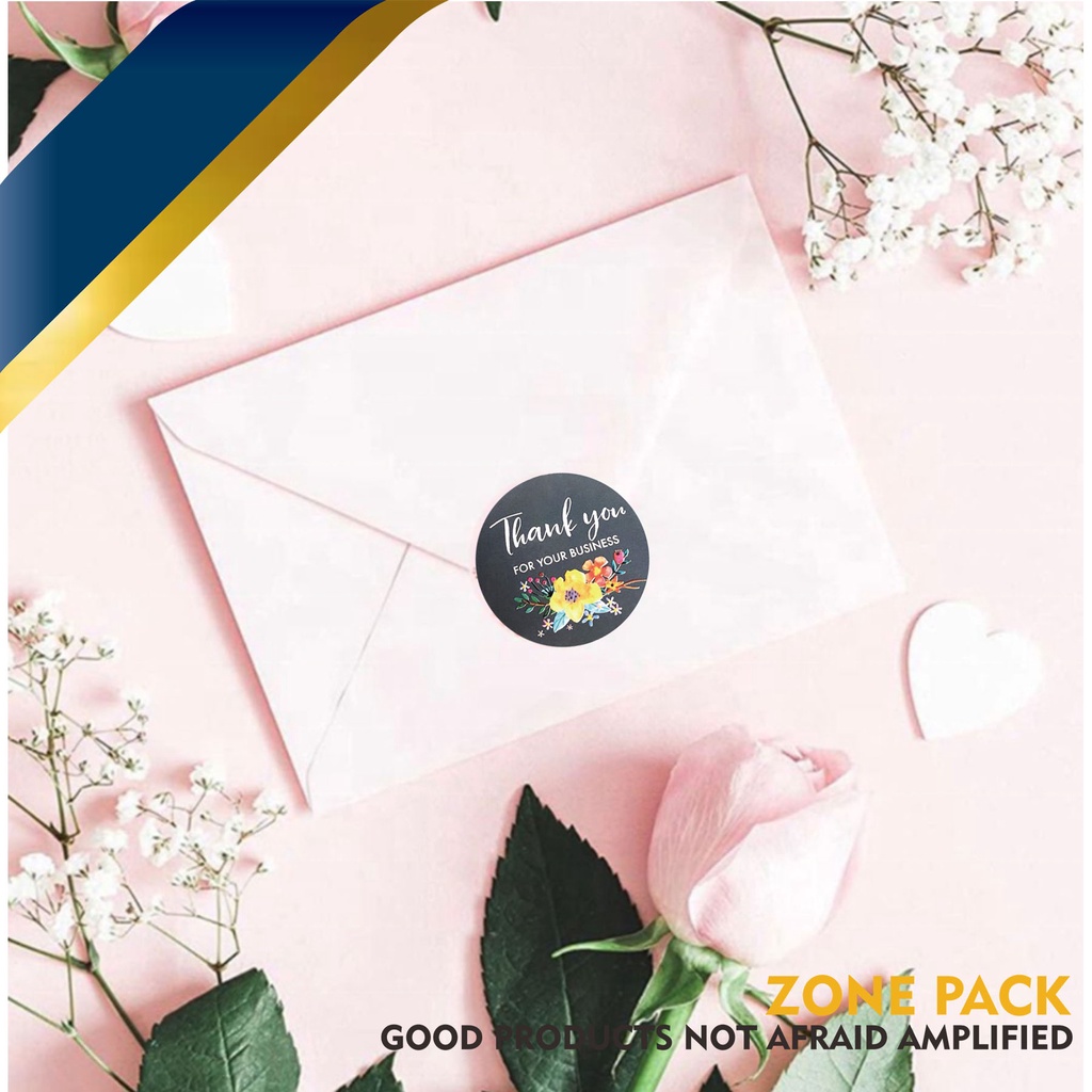

RK 1 roll 500 pcs Stiker Tulisan Motif Thank You For Your Order 3,8cm Stiker Segel Label Besar
