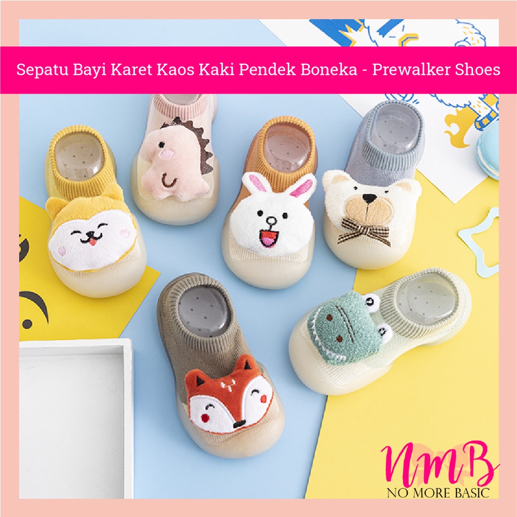 Sepatu bayi Karet Kaos Kaki Pendek Boneka - Prewalker Shoes