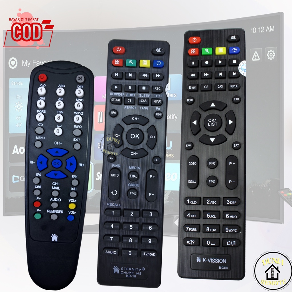 Remot Remote Tv Digital Receiver Multi KVISION BROMO C1000 Hd18 C2000 Cartenz