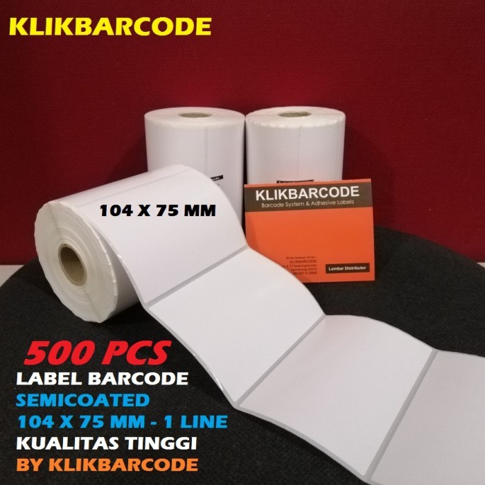 

500 PCS LABEL BARCODE 104 X 75 mm -- KERTAS STICKER LABEL SEMICOATED