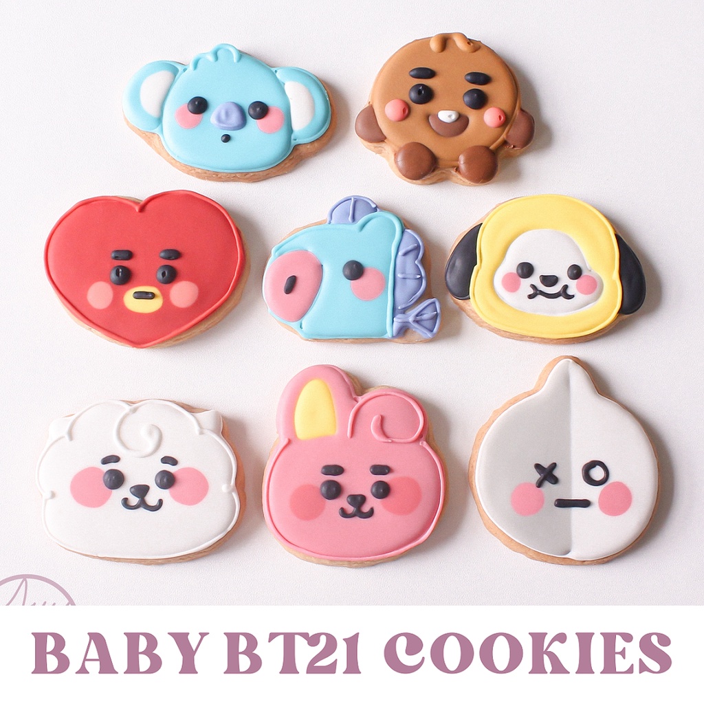 

BABY BT21 cookies — (Min 5pcs) Sugar Cookies / Decorated Cookies / Kukis Hias