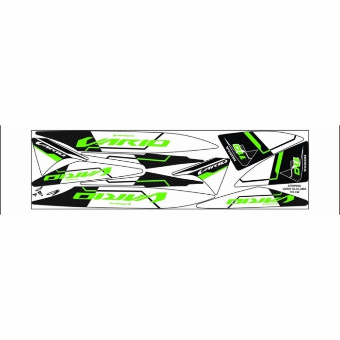 Emblem Decal Striping Sticker Honda Vario 110 Karbu, Stiker Lis Variasi Vario