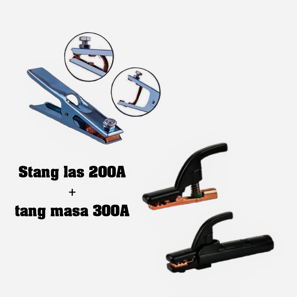 PAKET SET tang las &amp; tang masa  300A - 500A stang las listrik // PAKET 2 ITEM  stang las + tang masa untuk ukuran ada 300A dan 500A berbahan berkualitas dan tahan panas!!