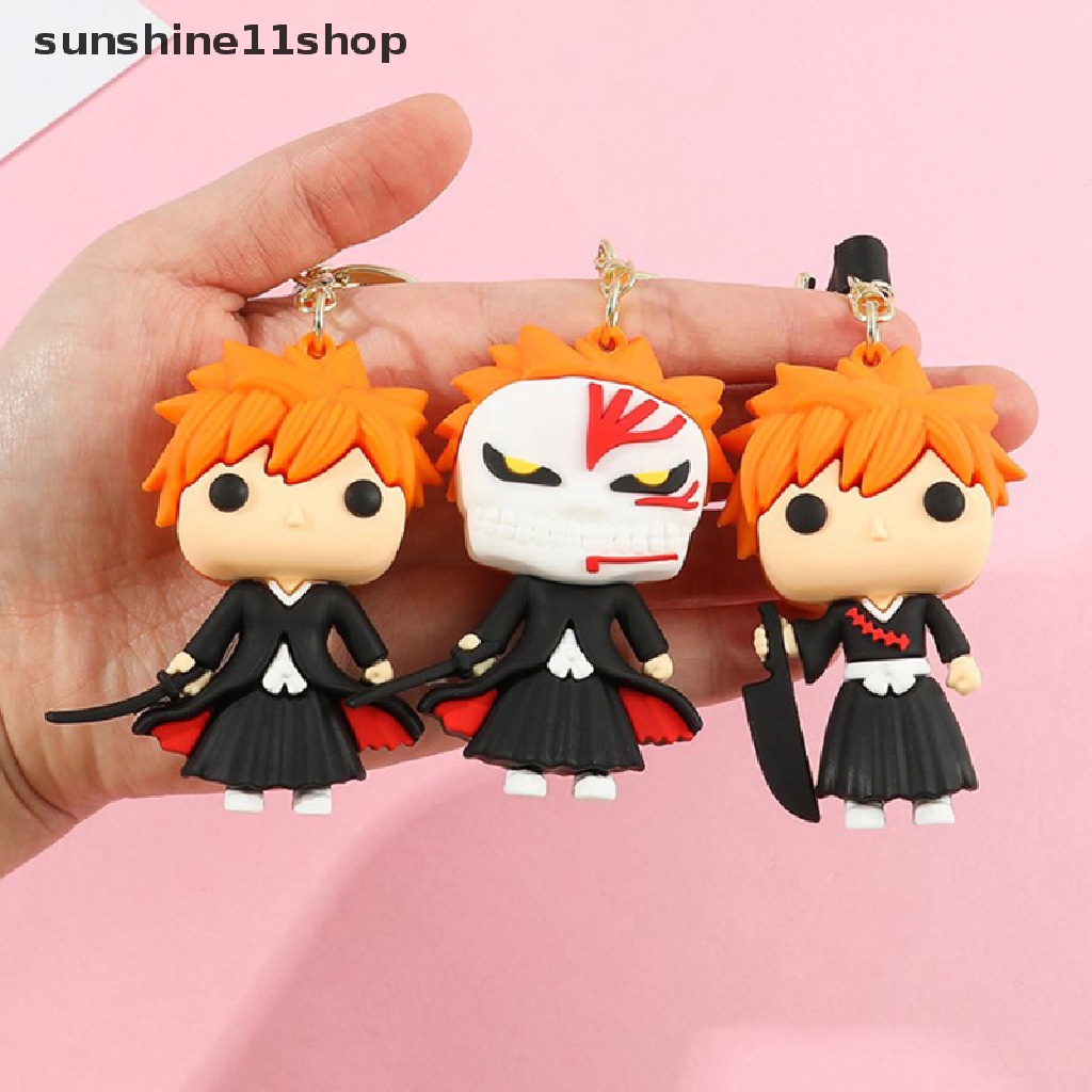 Sho 1Pc Gambar Pemutih Anime Jepang Kurosaki Ichigo PVC Model Keychain Gantungan Kunci N