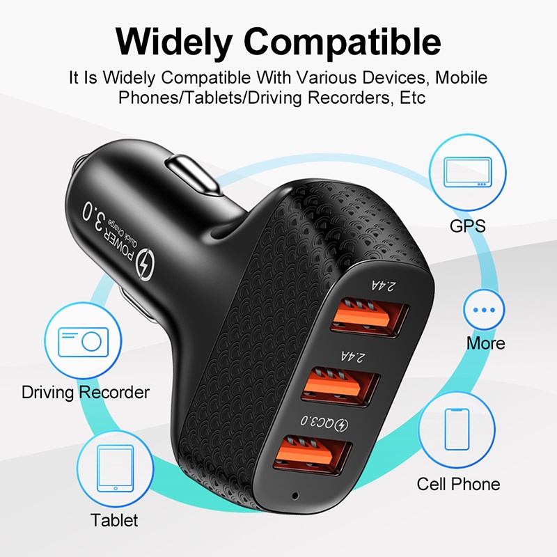 2USB + PD Car Charger Fast Charging PD Quick Charge 3USB Car Charger 5V Fast Charging Portable Phone Adapter For i-phone Type C Android