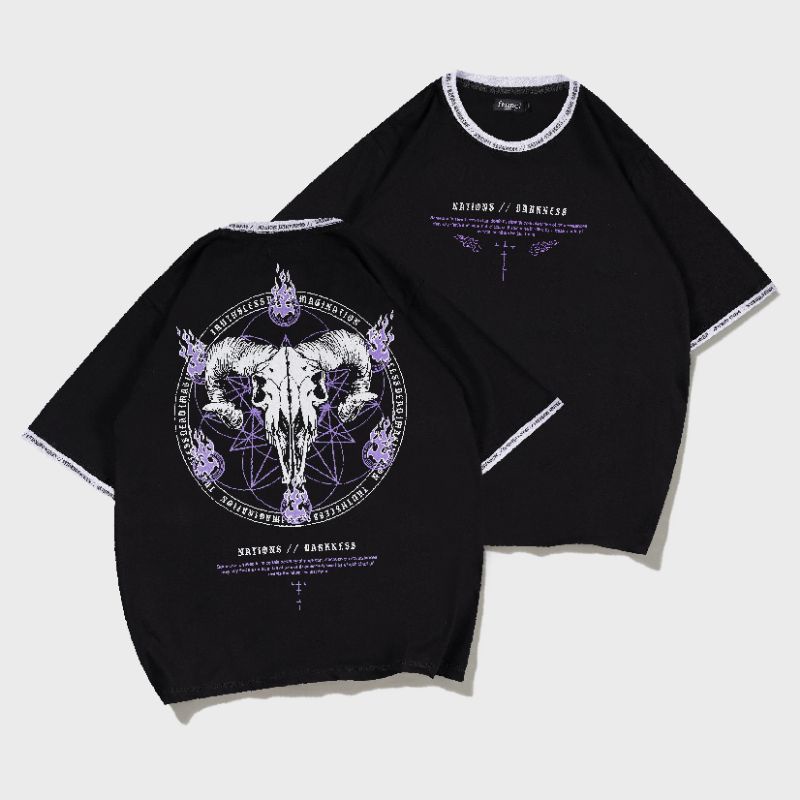 Kaos Oversized Distro List Motif NATIONS // DAKRNESS