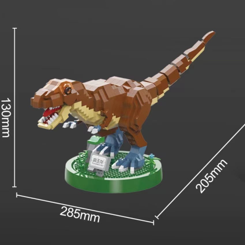 Dinosaurus Tiranosaurus Rex Jurassic Paradise Miniatur Partikel Merakit Kesulitan Tinggi Kompatibel Lego B