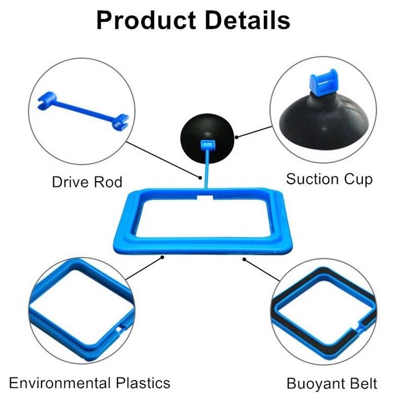 Ring Feeder Kotak Bulat Wadah Pakan Aquarium Tempat Makanan Ikan Floating Feeding Plastic Circle Square